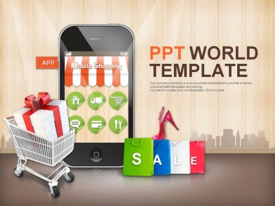 구매 소셜커머스 PPT 템플릿 편리한 모바일 쇼핑