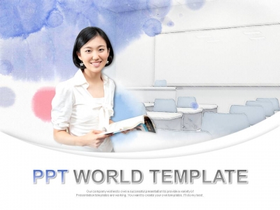 여성 수업 PPT 템플릿 따뜻한 분위기의 강의실
