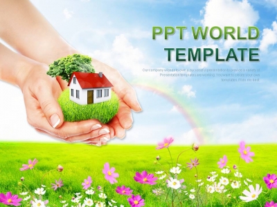 회사 기업 PPT 템플릿 자연 속 보금자리 주택(자동완성형포함)