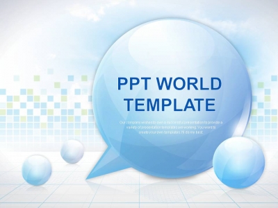 원 말풍선 PPT 템플릿 블루 심플 기획서(자동완성형포함)