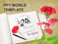 family 나뭇잎 PPT 템플릿 감사의 마음 카네이션(자동완성형포함)_슬라이드1