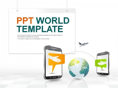 대화 대화창 PPT 템플릿 지구촌 소셜 네트워크(자동완성형포함(메인)