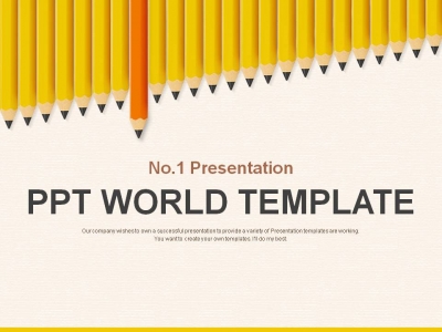 원형그래프 계단식그래프 PPT 템플릿 노란색 연필이 있는 심플한 제안서(자동완성형포함)