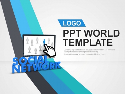 포인터 그래픽 PPT 템플릿 소셜 네트워크 시대(자동완성형포함)