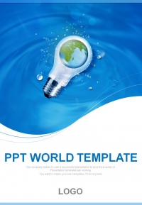 물결 빛 PPT 템플릿 수력 발전 에너지 아이디어(자동완성형포함)