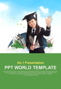 여학생 소녀 PPT 템플릿 글로벌 장학생(자동완성형포함)