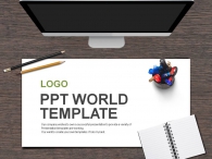 모니터 컴퓨터 PPT 템플릿 창의적인 발상을 위한 책상(자동완성형포함)_슬라이드1