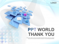 그라데이션 은은한 PPT 템플릿 사각패턴의 글로벌 정보통신_슬라이드4