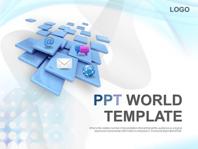 그라데이션 은은한 PPT 템플릿 사각패턴의 글로벌 정보통신(자동완성형포함)