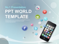 아이콘 문양 PPT 템플릿 심플한 어플과 스마트폰(자동완성형포함)_슬라이드1