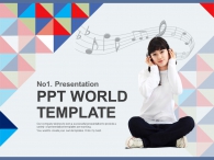삼각형 음악 PPT 템플릿 음악과 함께하는 시간(자동완성형포함)_슬라이드1