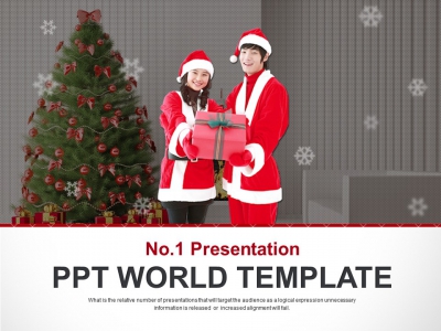 트리 크리스마스트리 PPT 템플릿 화이트 크리스마스(자동완성형포함)