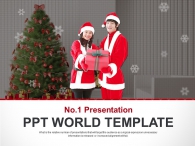 트리 크리스마스트리 PPT 템플릿 화이트 크리스마스(자동완성형포함)_슬라이드1