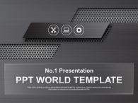 노트북 톱니 PPT 템플릿 심플한 금속 메탈 아이콘(자동완성형포함)_슬라이드1