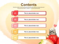 큐트 어린이 PPT 템플릿 고양이는 딸기를 좋아해(자동완성형포함)_슬라이드2