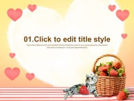 큐트 어린이 PPT 템플릿 고양이는 딸기를 좋아해(자동완성형포함)_슬라이드3