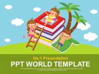 아이들 나무 PPT 템플릿 재미있는 물놀이(자동완성형포함)_슬라이드1