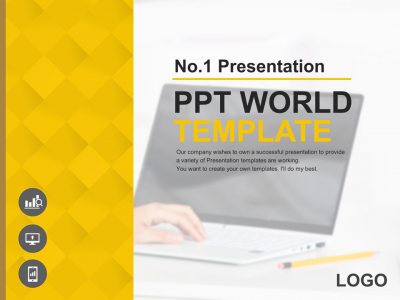 심플한 노트북 책상 배경(자동완성형포함) 파워포인트 PPT 템플릿 디자인(메인)