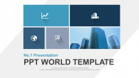 비즈니스 아이콘과 빌딩 와이드형 (자동완성형포함) 파워포인트 PPT 템플릿 디자인_슬라이드1