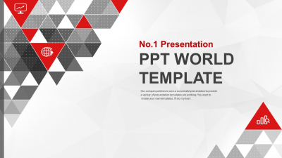 레드포인트 삼각형 그래픽 와이드형 (자동완성형포함) 파워포인트 PPT 템플릿 디자인(메인)