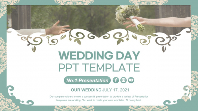 봄날의 결혼식 웨딩 청첩장 프로포즈 와이드형 파워포인트 PPT 템플릿 디자인