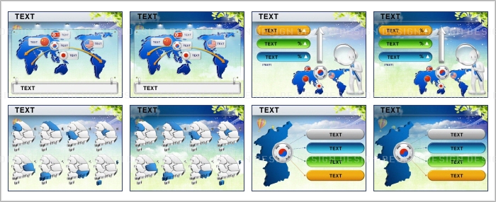 차트 diagra PPT 템플릿 4종 지도형_1501(아트피티)