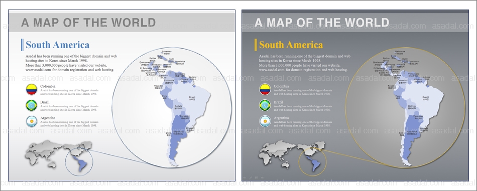 한국지도 세계지도 PPT 템플릿 1종_남아메리카 지도형_0004(드림피티)