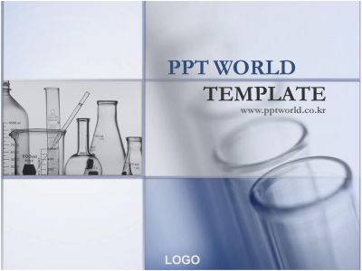 비커 실험관 PPT 템플릿 모노톤의 실험기구