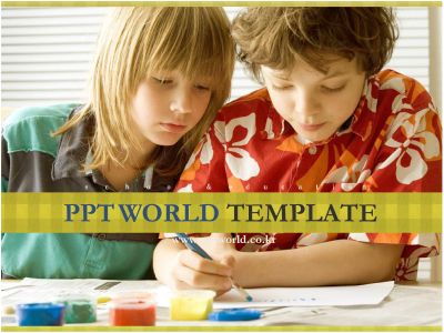 외국인 어린이 PPT 템플릿 미술시간 모습 템플릿(메인)