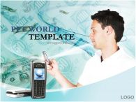 지폐 남자 PPT 템플릿 핸드폰으로 보는 세계경제_슬라이드1