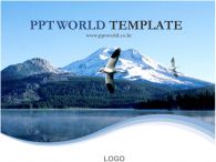 물 새 PPT 템플릿 물위의 산과 새_슬라이드1