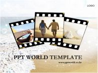 연인 파도 PPT 템플릿 지난 여름, 바닷가의 추억과 사진프레임_슬라이드1