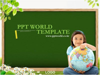 꿈나무 kids PPT 템플릿 아이와 칠판이 있는 템플릿(메인)