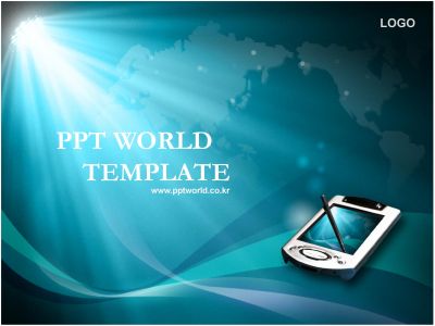 ppt 템플릿 PPT 템플릿 파란배경의세계와모바일(메인)