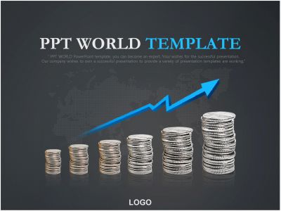 동전 상승그래프 PPT 템플릿 [저가형]표준투자설명회