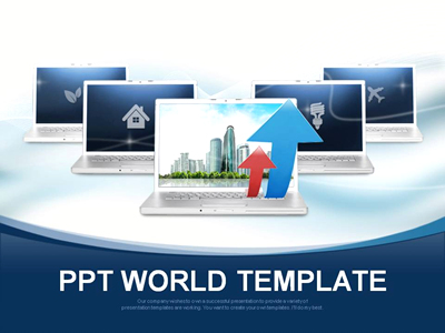 기업 모니터 PPT 템플릿 디지털 네트워크 시스템(메인)