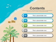 자연 해수욕 PPT 템플릿 여름 바캉스 일러스트(자동완성형포함)_슬라이드2