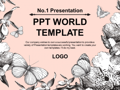 우아한 나비 꽃 일러스트 파워포인트 PPT 템플릿 디자인(메인)